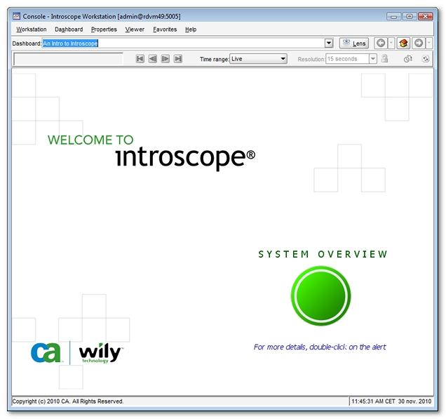 introscope_workstation_welcome_page